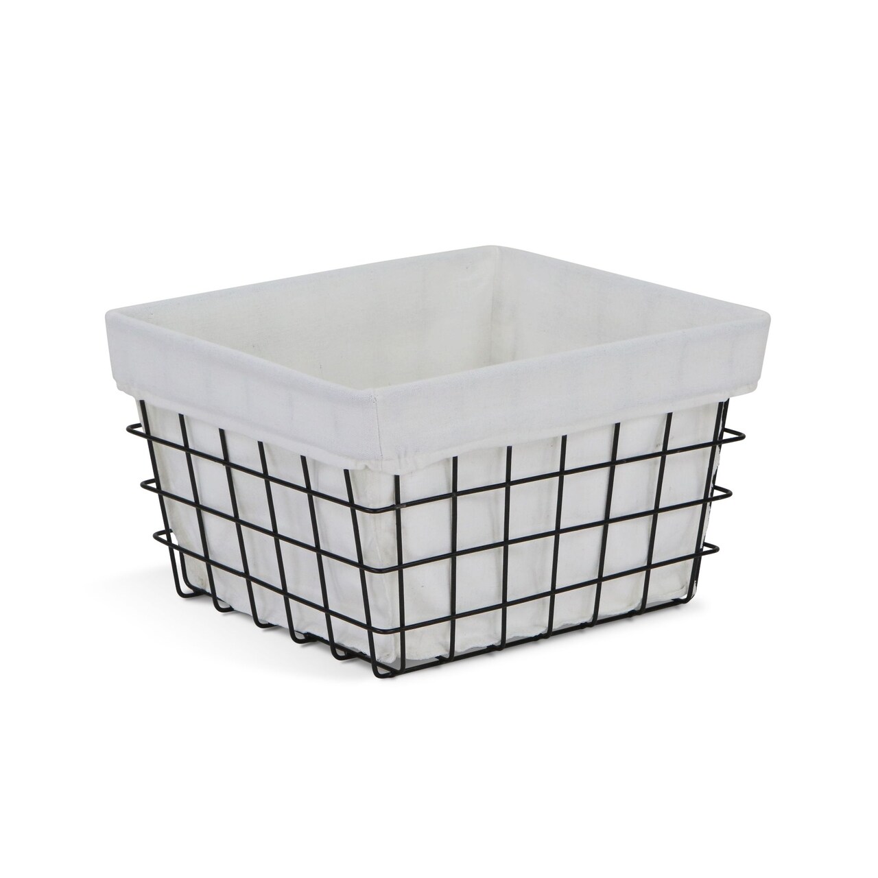 Contemporary Home Living 12.75" Black Lined Grid Wire Tapered Storage Basket